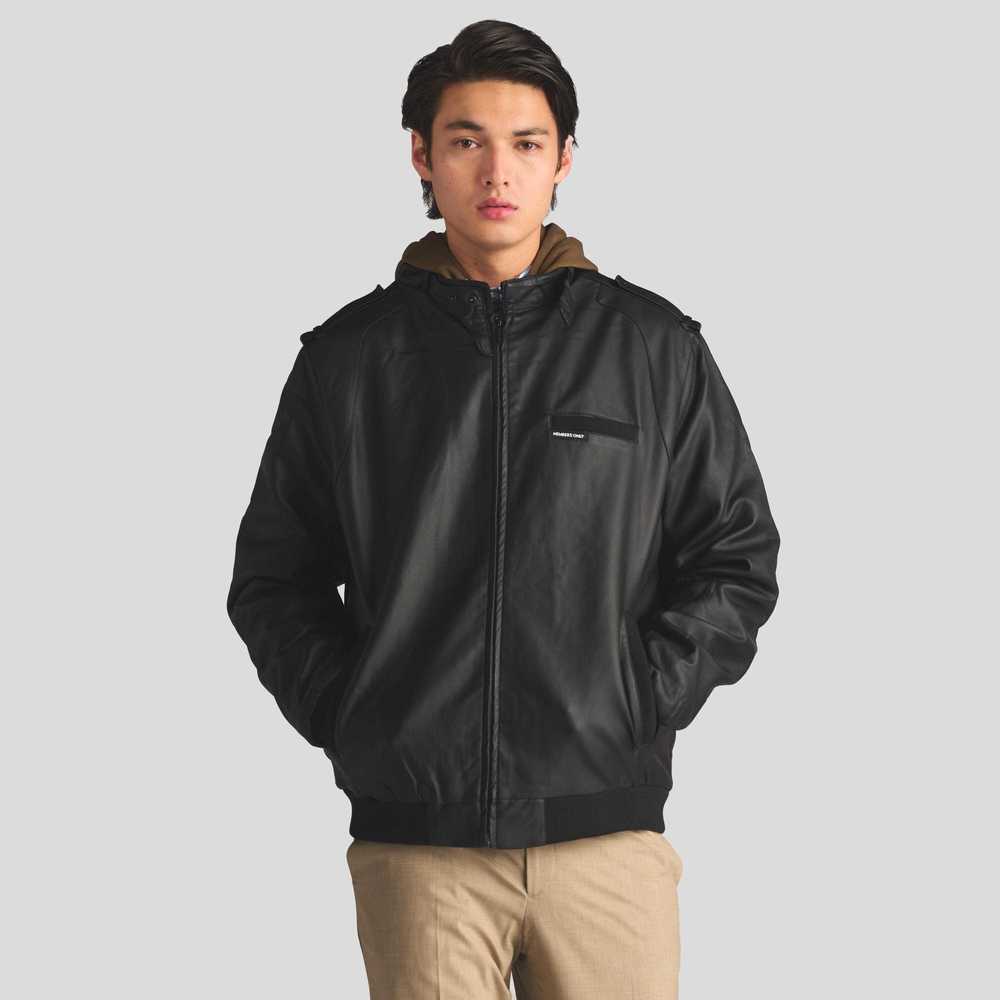 Men's Faux Leather Iconic Racer Jacket - Picture 4 of 5